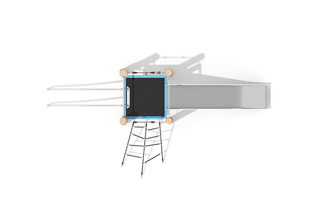 Play tower - Robinia Scandic single tower with slide and climbing elements