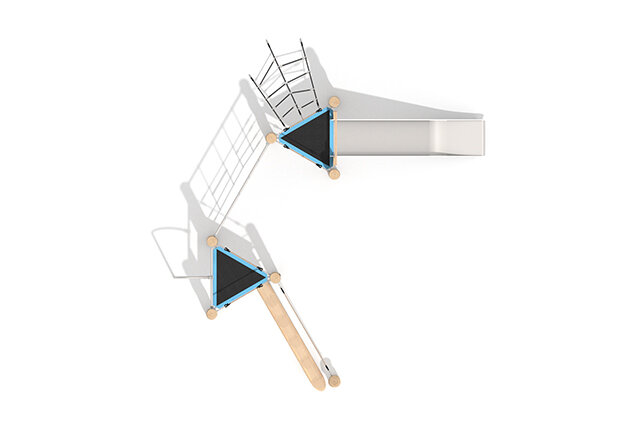 Play tower - Robinia Scandic double tower with climbing net and balance beam
