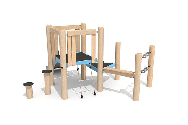Play tower - Robinia Scandic double tower with slide and table