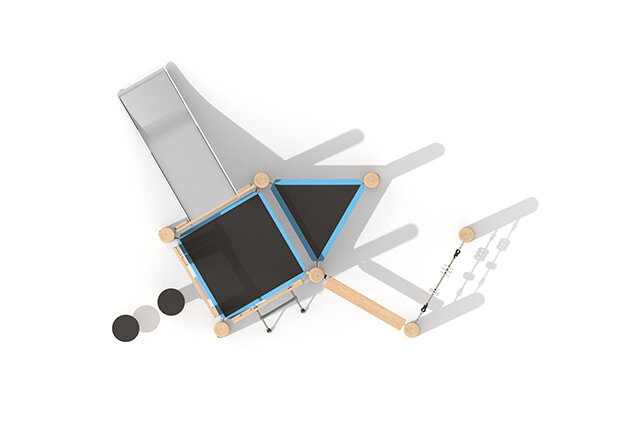 Play tower - Robinia Scandic double tower with slide and table