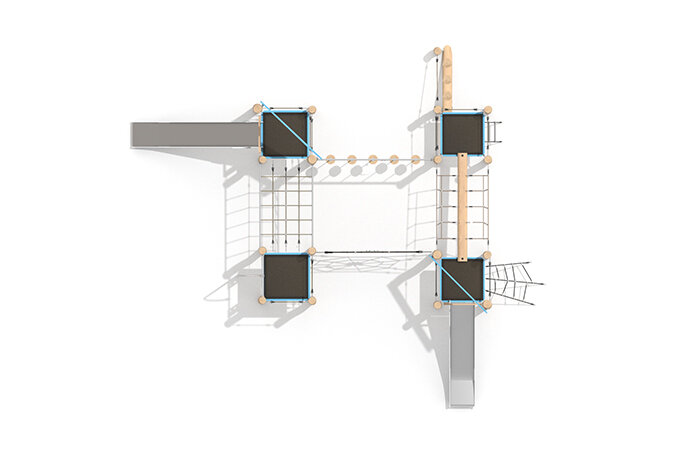 Play tower - Robinia Scandic four towers with slides and climbing nets