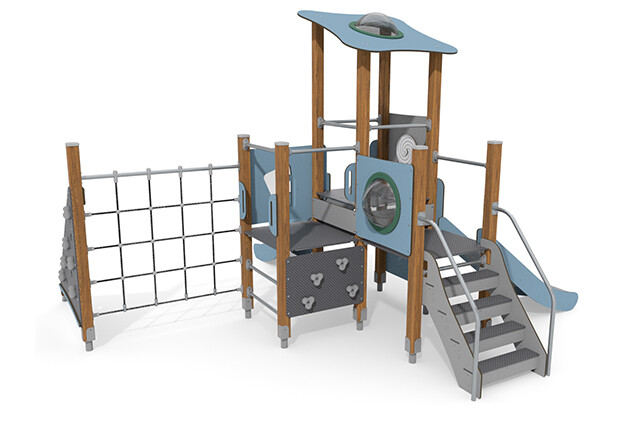 Play tower - ECO single tower two slides blue