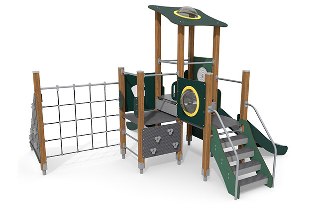 Play tower - ECO single tower two slides green