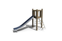 Play tower - triangular bird watching tower w slide