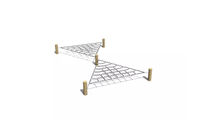 Obstacle course - 2 triangles horizontal climbing net robinia