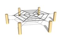 Obstacle course - circular horizontal climbing net robinia